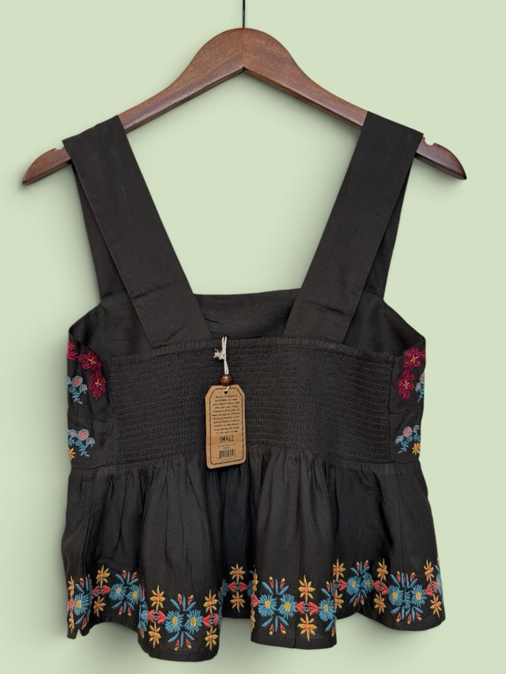 Natural Life Embroidered Boho Tank Top | Size Small - Picture 4 of 8